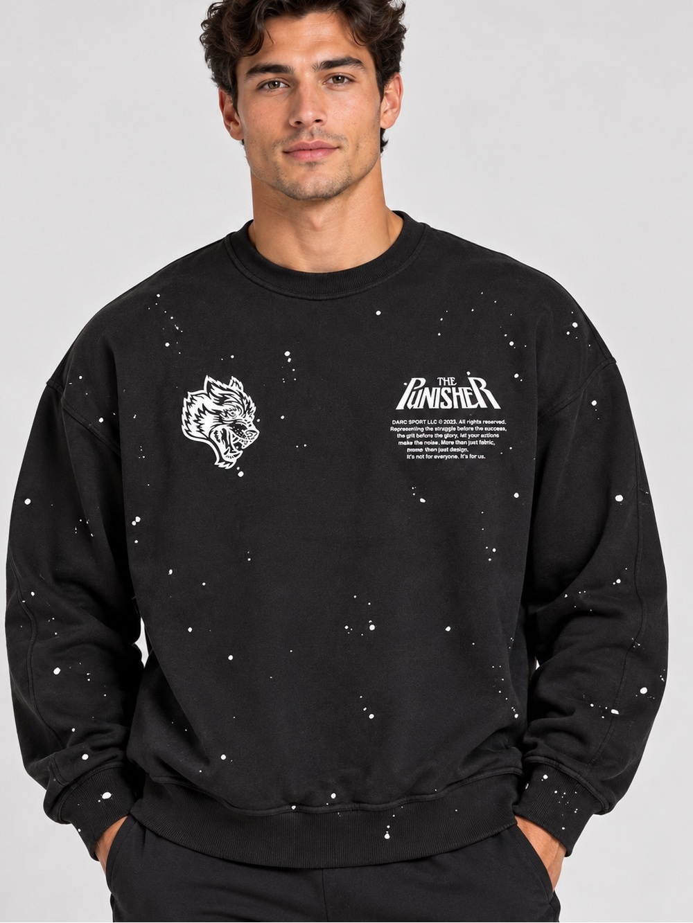 Darc Sport x Marvel Punisher Hero Elite Crewneck Sweatshirt men’s size Large